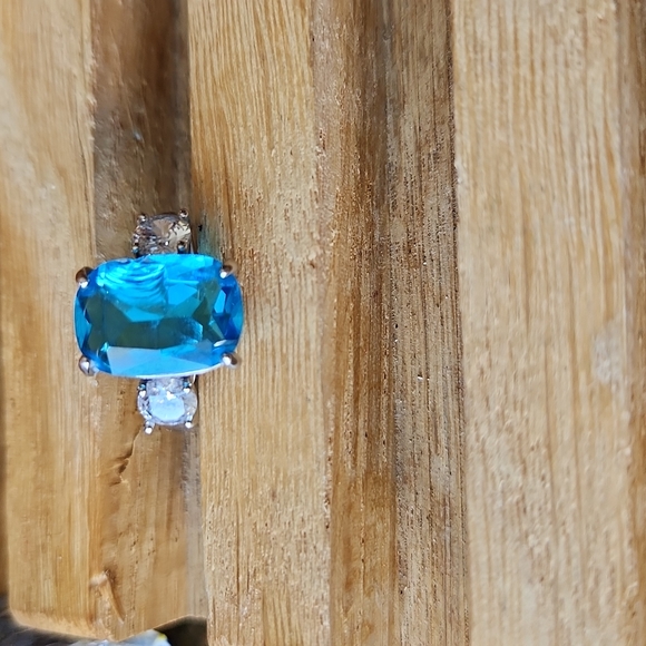 Blue Emerald 925 silver Ring - Picture 4 of 5